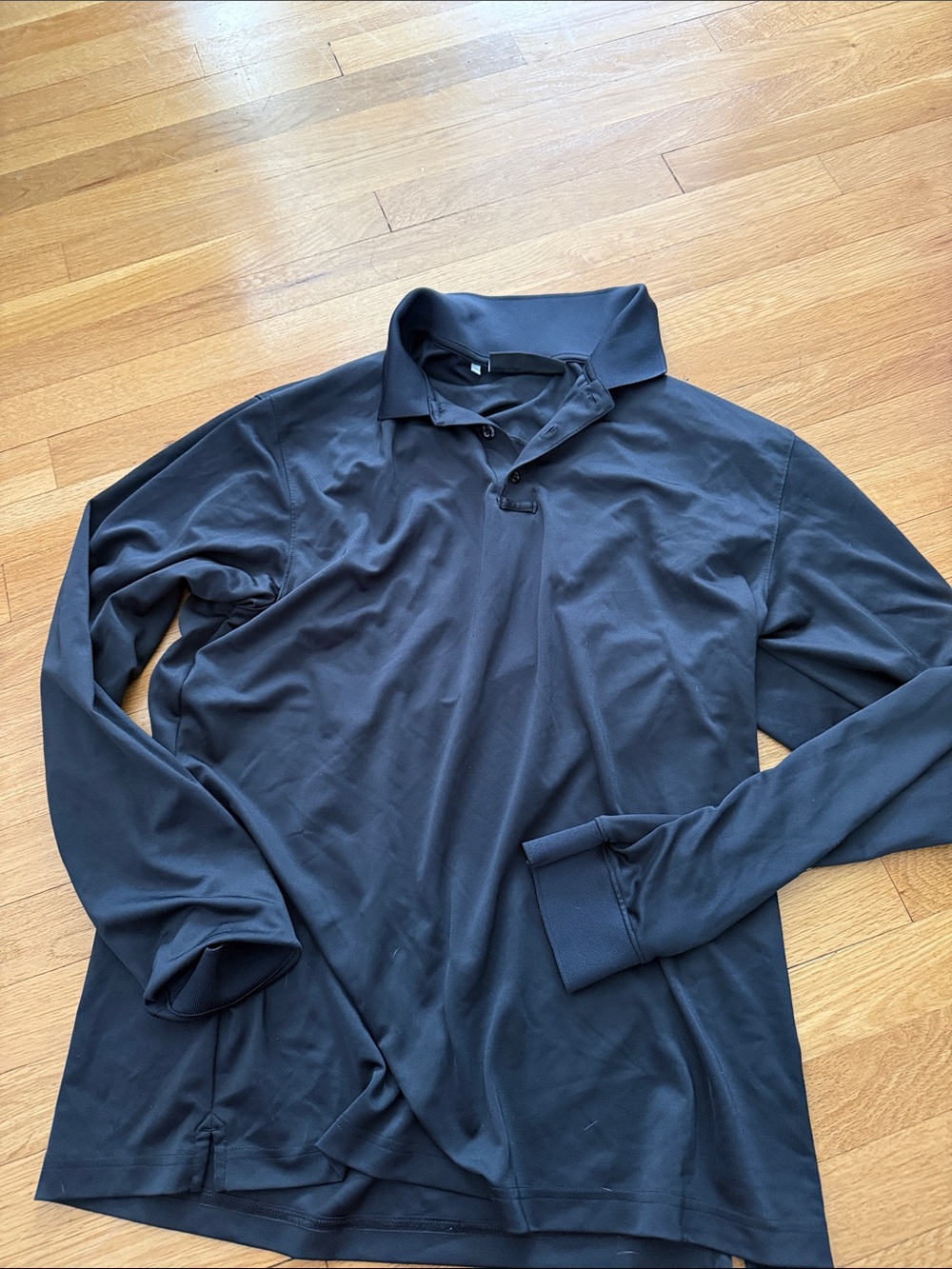 Long-Sleeve Polo Shirt - black